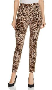 Frame Ali Leopard Print High-Rise Cigarette Jeans in Camel Multi Size 26