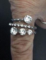 Rare Badgley Mischka size 11 Crystal Ring