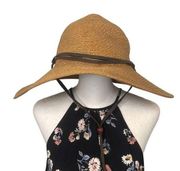 Sloggers Womens Sun Beach Hat with Wind Strap Wide Brim Brown