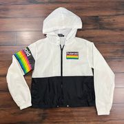 Polaroid Rainbow Windbreaker White Jacket - Size M