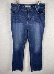 Chicos Platinum Denim Womens Jeans Size 2.5 US 14 Dark Wash Stretch Midrise