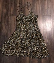 Forever 21  Black and Yellow Floral Dress sz S