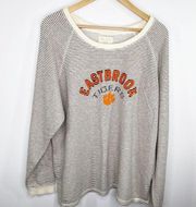 Blue 84 Eastbrook Tigers Cream Grey Striped Long Sleeve Shirt Women's Size 2X