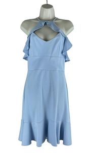 Amanda Uprichard Breeze Cia Mini Dress Ruffle Light Blue Size M