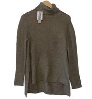 NWT Sweet Romeo Very Soft Heather Olive Abstract Ribbed Turtleneck Sweater Large