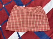 Lisa Curran Swim plaid mini skirt 
Color: red and white
Women’s size small S