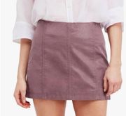 Free People Mauve Vegan Leather Mini Skirt
