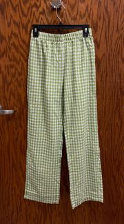 checkered wide leg pants