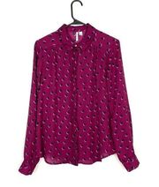 ELLE Cranberry Polkadot Blouse