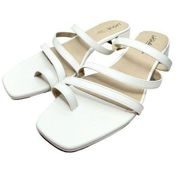 Life Stride Sandals Size 13 White Square Open Toe Cushioned Comfort