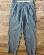 Italian Summer Weight Wool Pleated Houndstooth Pants - size 31