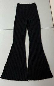 Black Knit High-Rise Flare Pants Bottoms Size XS 🦓