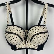 Kensie “Talk Pretty To Me” Black White Retro Polka Dot Bra