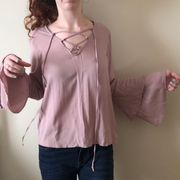 Mauve Bell Sleeve Blouse