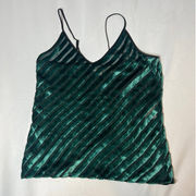 Diane Von Furstenberg Green Velvet Burnout Cami Sz P (XS)