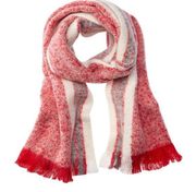 Free People Brushed Racer Stripe Blanket Scarf Red