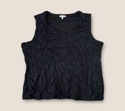 Croft & Barrow Lace Tank Top Black 2X