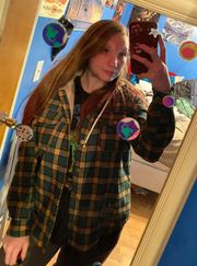 Green Plaid Flannel Jacket