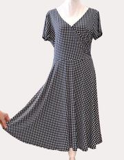 Kaileigh Slinky Knit Dress Gingham Check Blue White S