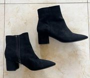 Bamboo Ankle Booties with Zipper Low Heel Sz 7