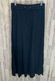 Style&Co Black Broomstick Maxi Skirt Drawstring