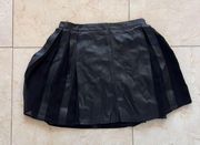 Zara Like New Faux Leather Pleated Mini Skirt SZ XS