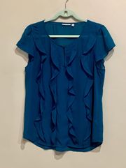 Sheer Sleeveless Teal Blouse 