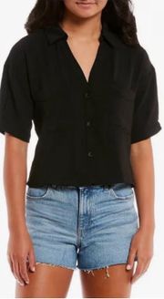 Black Button Top