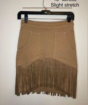 New Western Fringe Mini Skirt