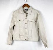 BILL BLASS Vintage Ivory Denim Jacket in Size Small