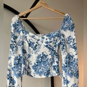 Blue Floral Reign Top