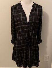 Aritzia Babaton Bennett Silk Dress Black Plaid