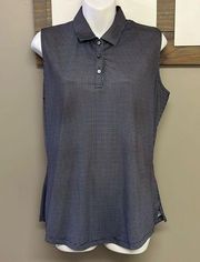 Callaway Navy Small Checkered Sleeveless Women’s 3-Button Golf Shirt- Medium