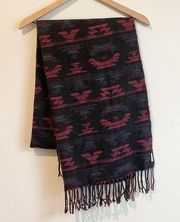 Eddie Bauer Southwestern Navajo Reversible Fringe Scarf