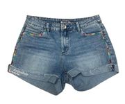 Tractr BLU light wash embroidered jean shorts size 27