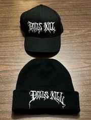 Dolls Kill Black Trucker Hat & Beanie