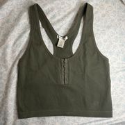 Army Green Cropped Tank