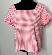 Barbour Pansy top size 12 pink gingham print