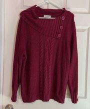 Dress Barn Plus Size 2X Pullover Sweater Multicolored Nubby Knit Red Shirt Cozy