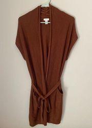 Chicos Caramel Sleeveless Cardigan Size 1