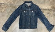 J. Crew Womens Y2K Blue Denim Pockets Lightly Distressed Jean Jacket Size M