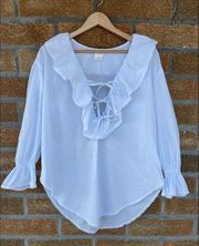 Henrie bendel ruffle boho blouse XL