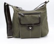 Easy Spirit Women’s Travel Crossbody Bag Nylon Green Brown Adjustable Pockets