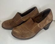 White Mountain 1661 Clogs Shoes Brown Suede Leather Slip On Womens Sz US 6.5 M