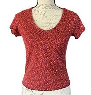 Olivia Rae EUC Red Floral Shirt Size Small