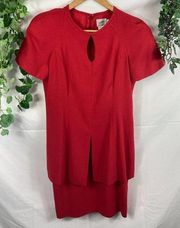 jacqueline ferrar vintage red dress 4P