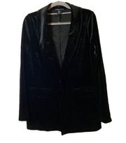 NWOT sincerely jules womens 1 button blazer jacket velvety‎ black size m holiday