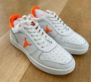 Windsor Smith Universe White Sneakers with Contrast Neon Orange