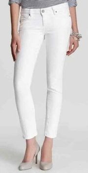 Paige Skyline Skinny Ankle Peg Jeans in Optic White Size 27