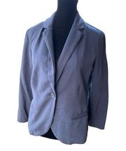 Garnet Hill Blue Organic Cotton Blazer Women's Size 10